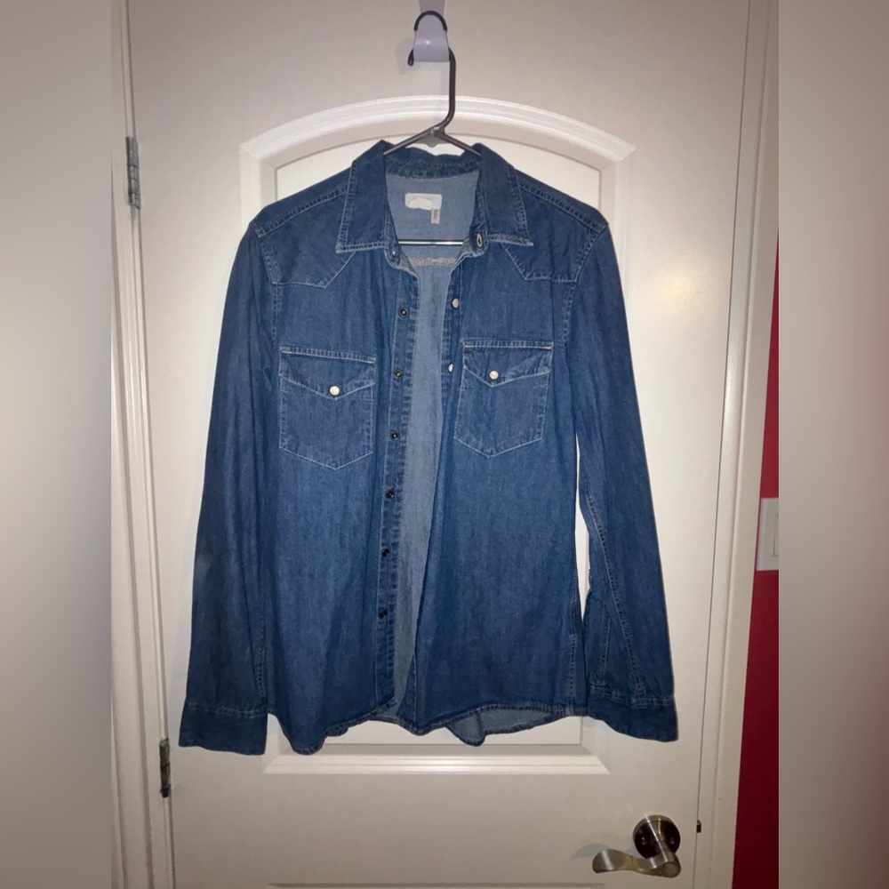 Jeans like button down casual shirt